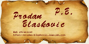 Prodan Blašković vizit kartica
